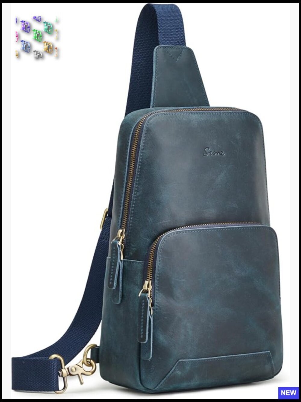 Genuine Leather Sling Bag Crossbody Shoulder Backpack Hiking Daypack Travel RFID